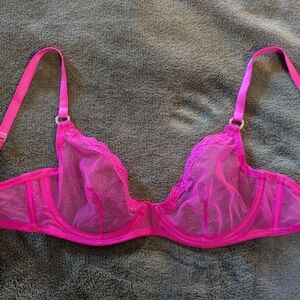 Sheer Pink Lace Bra